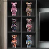 Decoratieve Objecten Graffiti Gewelddadige Beeldjes Bearbrick Miniaturen Beer Pop Standbeeld En Sculptuur Woonkamer Slaapkamer Boekenkast Woondecoratie T230710