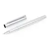 Fountain Pens Metal Silver Financial Tip Pen 038mm Shine Platinum Steel School Office Business Writing Ink Gift Stationery 230707