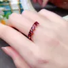 Cluster Anéis YULEM Genuine Garnet Ring Heart-Sharped Wine Red Gemstone Jewelry For Girl Wedding Noivado Gift Real 925 Sterling Silver