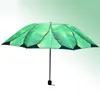 Paraplyer vikta paraply regn paraply för kvinnor vindtät banan bladmönster paraply kvinnlig paraply utomhus solskydd paraply