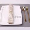 Elegant White Pearl Spring Napkin Ring Hotel Wedding Decor Metal Napkins Buckle Festival Party Banquet Table Decoration Supplies TH0925