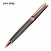 Ballpoint Pens Luxury Quality Gray rose gold Business Office Pen Student School Stationery Supplies pens for writing 230707