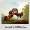 Paisagem Lona Arte Lutando Garanhões 1791 George Stubbs Pintura Cavalos Feitos à Mão Arte Famosa Decoração de Casa