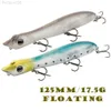 Beten Lures TEKNIK 125MM 17.5G Snake Head Fiske Lure Flytande havsabborre Wobbler Gädda Bait Topwater Popper Med VMC Krokar Patchinco 125 HKD230710