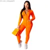 Tute da donna Donna Casual tinta unita Set due pezzi Tuta Festival Abbigliamento Autunno Inverno Top + Pantalone Tute Neon 2 pezzi Completi coordinati Z230711