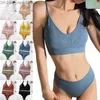 Bras Sets Bras Sets Sexy G-String Women Bra Panties Set Push Up Sports Bra Set Seamless Active Bra Thong Lingerie Set Fitness Crop Top Underwear XXL AA230410 Z230710