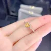 Cluster Rings KJJEAXCMY Fine Jewelry S925 Sterling Silver Inlaid Natural Citrine Girl Noble Ring Support Test Chinese Style Selling