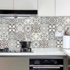 3D Wall Panel 10pcs فيلم ملصق سطحي باللون الرمادي الأزرق الرمادي للأرض في المطبخ في المطبخ باكسبلاش الأرضية PVC Art Wallpaper Beel Stick 230707