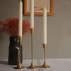 Portacandele 1pc Retro elegante metallo ottone candelabro decorazione casa centrotavola matrimonio regalo di San Valentino