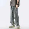 Męskie dżinsy proste męskie dorywczo luźne spodnie szerokie nogawki kowbojskie Mans Streetwear koreańskie spodnie hip-hopowe chłopięce markowe ciuchy E115