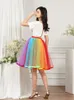 Юбки Misshow Женщины Rainbow Tutu Короткая юбка 5 слоев мягкие тюль