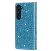 Multifunktionella blixtlåsfodral för Samsung Galaxy Z Fold 5 4 3 Fold4 ZFold5 Läderplånbok Bling Glitter Cover Kortfack Ficka Spets Blomma Lyx Sparkle Folding Pouch