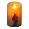 Candele Creative Gesù Cristo Candele Lampada LED Tealight Romantico Pillar Light Candela elettronica senza fiamma a batteria Candele Home 230710