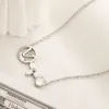 Vergulde diamanten halsketting ontwerper merk sieraden bedel geschenk ketting 925 zilver roestvrij staal lange ketting zwemmen non-fade ontwerper klavertje vier ketting