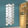 Väggdekaler 36st 3D-spegel Akryl Självhäftande Hexagon Mosaikplattor Dekal Sovrum Badrum Hem DIY Dekoration Sticker 230707