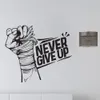 3D-Wandpaneel „Never Give Up“, motivierender Wandaufkleber, Gym Decor, Vinyl, „Never Give Up“-Zitate, Satz, Sporttraining, Aufkleber 230707