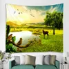 Tapestries Beautiful Scenery Woods Scenery Tapestry Art Blanket Curtains Hanging at Home Bedroom Living Room Decoration