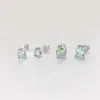 Örhängen 1-2 karat Blågrön Färg Moisssanite Bull Style Iced Bling Moissanite Diamond Ear Studs Pass Grossistgåva