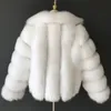Blazers Hjqjljls 2021 Winter Mink Fuzzy Coat Women Faux Fox Fur Coat Thick Warm Lapel Long Sleeve White Black Fluffy Fur Jacket