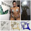 Women's Swimwear vacation sexy hollow out diamond bikini set mosaic push up bling stones swimwear mature women swimsuit bathing suit 230707