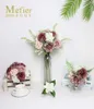 Decoratieve bloemen Kunstmatige combo Delicate Shabby Dusty Rose gemengd met stengel voor doe-het-zelf bruidsboeketten Centerpieces Babyshower