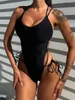 Jednoczęściowe garnitury damskie stroje kąpielowe damskie stroje kąpielowe wysoka noga noga wycięcie jednego kawałka stroju kąpielowego Kobieta Krzyż Backless Monokini Bather Bathing Suit Lady