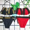 Maillots de bain pour femmes créateur de mode noir à lacets femmes maillots de bain bikini ensembles multicolore été plage maillots de bain vent maillots de bain Z230711