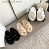 Designer Women Fur Slippers Warm Winter Wool Overlapping House Outside Show Style Splicing Autumn Slides Ladies Hollow Sandals Mid sole Thick Bottom T230710