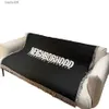 Blankets Soft Sofa Blanket With Japanese Style Black White Neighborhood Design for Indoor and Outdoor Use Bed Plaid Omori Bedspread the T230710