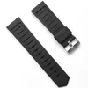 Watch Bands 24mm Silicone Rubber Band Soft Black Strap Mens Fashion Casual Bracelet Triangle Tale Sports Style