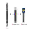 Ballpoint Pens 6 in 1 PEN متعددة الوظائف 5Color 05mm قلم رصاص تلقائي أعلى مطاطية طالب كتابة مستلزمات مكتبية 230707