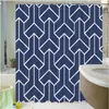 Душевые занавески Boho тема синяя ванная комната аксессуары для ванной комнаты водонепроницаемая ткань с крючками геометрический декор