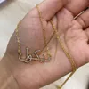 Anhänger Halsketten Benutzerdefinierte Arabische Namen Halskette Personalisierte Edelstahl Kristall Iced Out Namen Schmuck Für Frauen Geburtstag Geschenk 230707