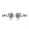 925 Sterling Silver Earring Women Earring Diy Flower Pink Daisy Clear Crystal Earrings for women pandora Jewelry L230620