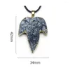 Pendant Necklaces Natural SemStone Agate Original Stone Four-leaf Clover Shape NecklaceDIY Charm Jewelry Gift