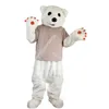 Nouveau Costume de mascotte d'ours polaire de caractère adulte Halloween robe de noël accessoires complets du corps tenue Costume de mascotte