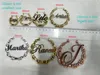 Hoop Huggie DOREMI Stainless Steel Bamboo Earrings Customize Name Style Custom Earring With Statement Words Number 230707