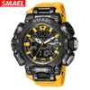 SMAEL Men Watch Sport Waterproof Stopwatch Digital Wristwatches Week Display Alarm Clock Quartz Analog Electronic Watches Male