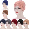 Roupas étnicas Twist Knot Muçulmana Hijab Chemo Cap Bonnet Inner Hat Turban Cancer Gorros Perda de Cabelo Sólidos Acessórios para a Cabeça