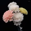 Flores decorativas Simulação de crisântemo sem coração Lascas de madeira artesanais Branco Rosa Amarelo Vermelho Decoração de casamento em casa com cerca de 5 cm de diâmetro