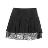 Skirts Xingqing Summer Stripe Mini Pleated Skirts Women y2k Goth Black Dark Academia Sexy Street Low Waist Short Skirts Grunge 230710