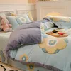 Beddengoed sets 1PC Dekbedovertrek en 2PC Kussensloop Set Flanel Coral Fleece Warme Winter Dikke Enkele Dubbele Queen King Quilt 230710