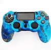 Färger Silikon Camo Protective Skin Case För Sony Dualshock 4 PS4 DS4 Pro Slim Controller Anti Slip-fodral