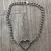 Pendant Necklaces Punk Fashion Hollow Love Heart Heavy Chain Choker Necklace For Women Man Gift Charm Jewelry Accessories