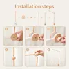 Rattles Mobiles Bite Bites Wooden Bed Bell Baby Mobile Bracket Sock Rattle For born Toys Developing DIY Accessories Crib Holder Arm Brackets 230707