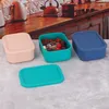 Учебные посуды наборы бенто -хранения контейнеры для ланча для детской микроволупно -протекаемой силиконовой прямоугольник Повторная чаша.