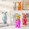 Objetos decorativos Creative Dazzle Ceramic Bear Sculpture Nordic Home Living Decoração Estatuetas para interiores Acessórios de mesa Decoração do quarto Brinquedo T230710