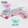 Jouets de dentition pour bébés Jouets Nom personnalisé Perles en silicone DIY Attache factice Mamelons Titulaire Mignon Sucette Chaînes Jouet de dentition Bébé Chew 230707