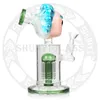9 Inches Rick bong 3D Mixed Color Recycler Glass DAB Rig Hookah Shisha Smoking for Tobacco Bong Water pipe