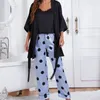 Indumenti da notte da donna 3 pezzi Pigiama da donna a pois Set pigiama sexy in pizzo Kimono Abito da pigiama S-XL Indumenti da notte in poliestere Accappatoio da casa casual